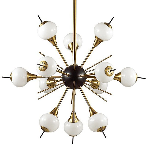White Glass Globes Sputnik Chandelier 		  in 70