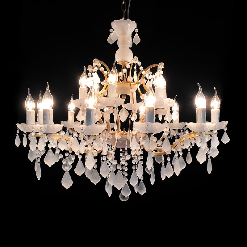 Люстра RH Rococo Iron & white matt Crystal Chandelier 18