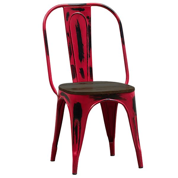 Кухонный стул Tolix Marais Chair Vintage Red Wood designed by Xavier Pauchard in 1934