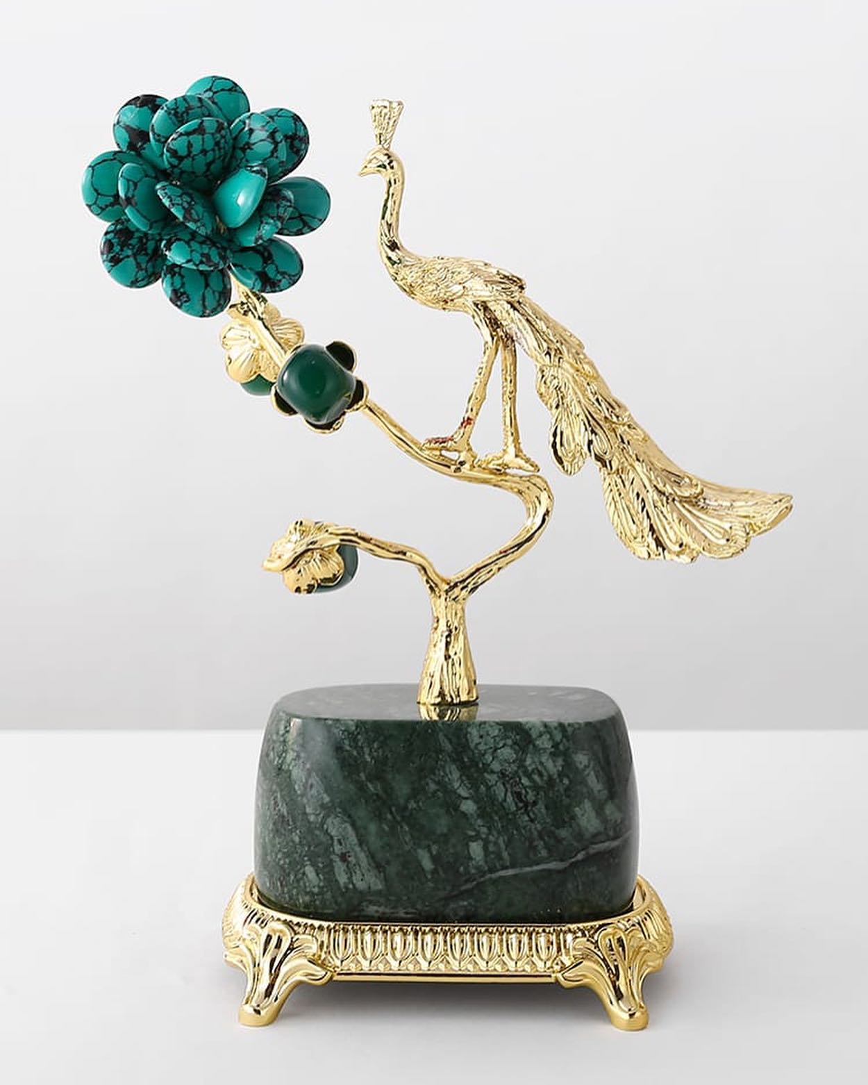 Статуэтка Павлин с бирюзой