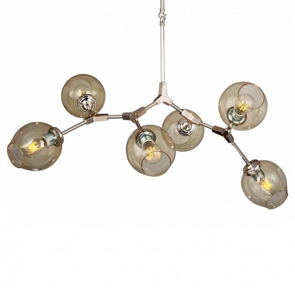 Люстра Сrumpled Glass Bubble Chandelier 6 Amber