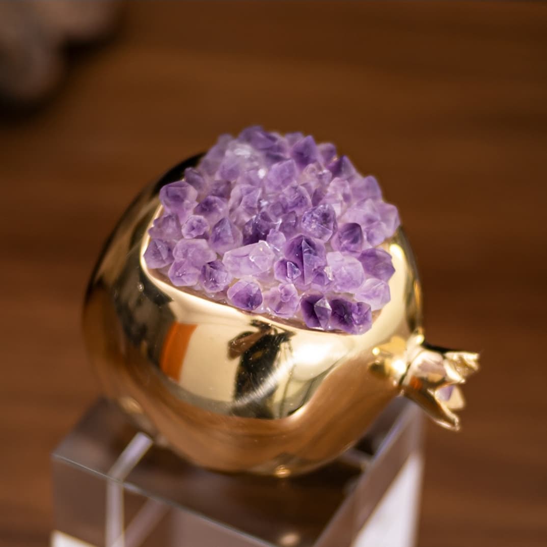 Гранаты из латуни с аметистами L