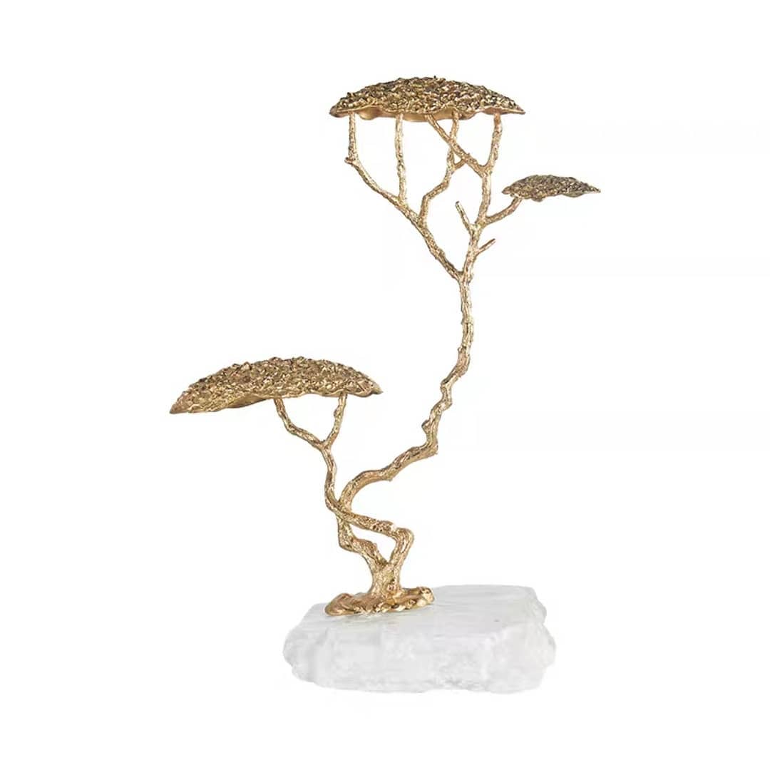 Статуэтка Деревце из латуни на подставке из кварца