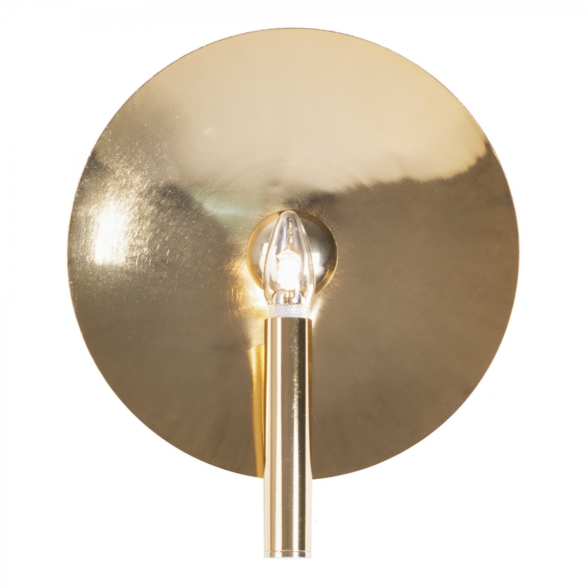 Бра Gold Round Backing Exposed Bulb Sconce