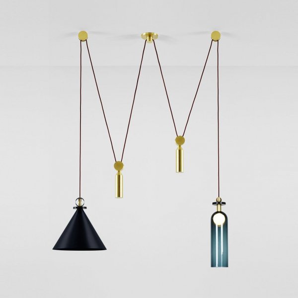 Подвесной светильник Shape up Double Pendant Black designed by John Hogan
