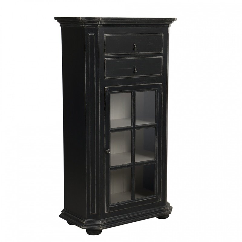 MEUBLE DE RANGEMENT VITRE NOIR BRUGES