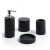 Набор аксессуаров для ванной из черного мрамора 4 предмета Набор аксессуаров для ванной из черного мрамора 4 предмета
