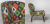 Кресло с зеленым орнаментом KELIM Pattern