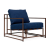 Кресло Kenn X Miller armchair Indigo and copper denim designed by Stephen Kenn and Simon Miller Кресло Kenn X Miller armchair Indigo and copper denim designed by Stephen Kenn and Simon Miller