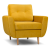 Кресло Dublin Armchair желтый велюр Кресло Dublin Armchair желтый велюр