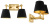 Бра Wall Lamp Wentworth Double Gold+Black