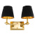 Бра Wall Lamp Wentworth Double Gold+Black