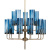 Люстра Hans-Agne Jakobsson Brass & Blue Glass Tube Chandelier designed by Hans-Agne Jakobsson in 1970 Люстра Hans-Agne Jakobsson Brass & Blue Glass Tube Chandelier designed by Hans-Agne Jakobsson in 1970